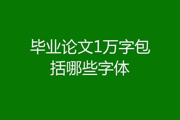 毕业论文1万字包括哪些字体