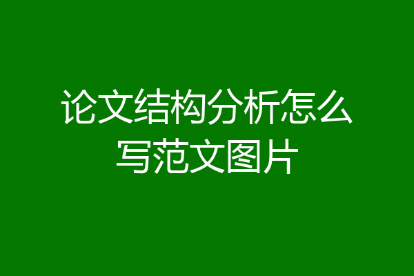 论文结构分析怎么写范文图片