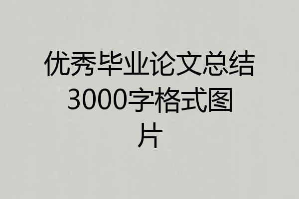 优秀毕业论文总结3000字格式图片