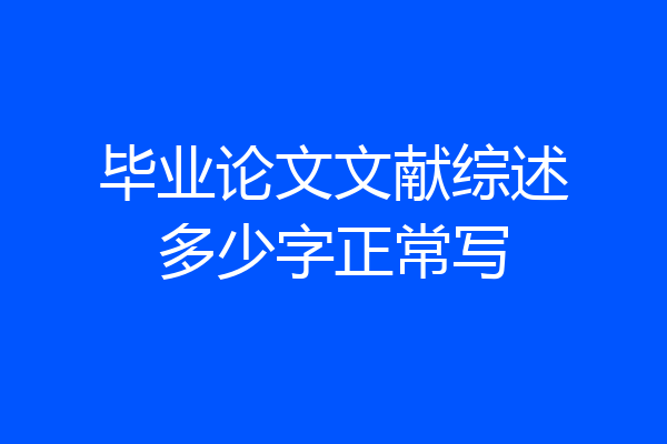 毕业论文文献综述多少字正常写