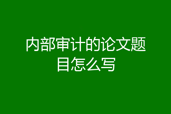 内部审计的论文题目怎么写