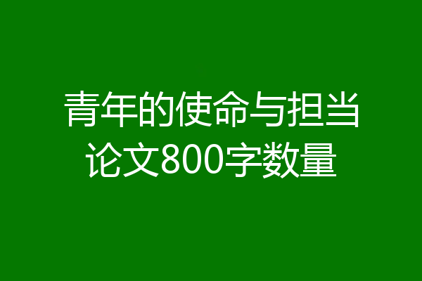 青年的使命与担当论文800字数量