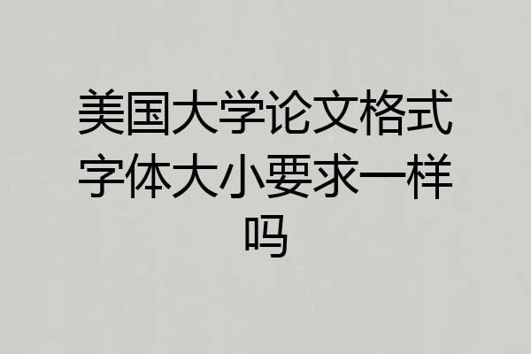 美国大学论文格式字体大小要求一样吗