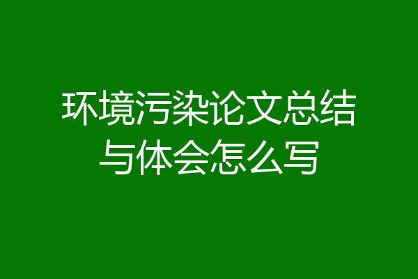 环境污染论文总结与体会怎么写