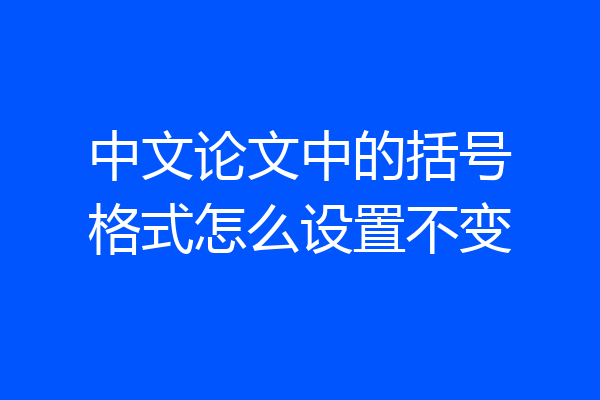 中文论文中的括号格式怎么设置不变