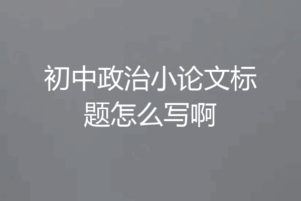 初中政治小论文标题怎么写啊