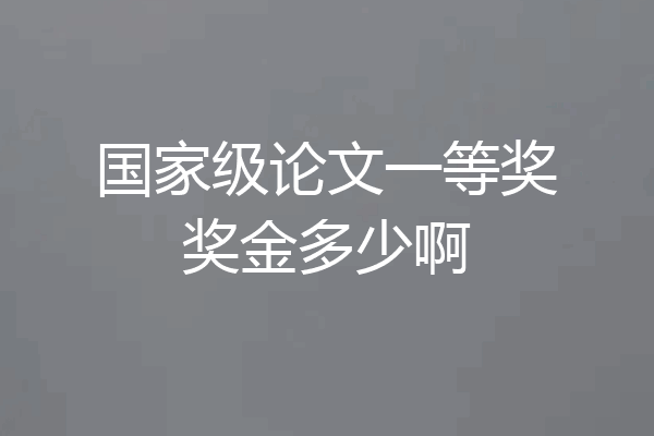 国家级论文一等奖奖金多少啊