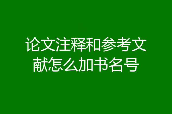 论文注释和参考文献怎么加书名号