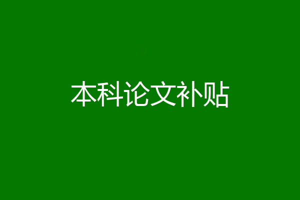 本科论文补贴