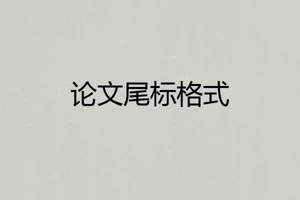 论文尾标格式