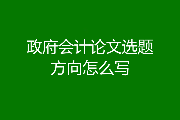 政府会计论文选题方向怎么写