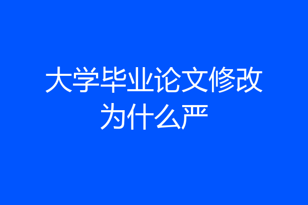 大学毕业论文修改为什么严