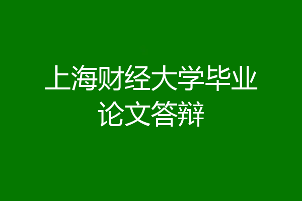 上海财经大学毕业论文答辩