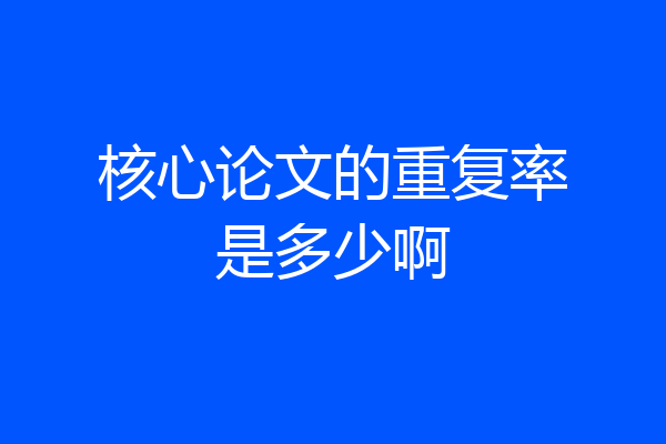 核心论文的重复率是多少啊