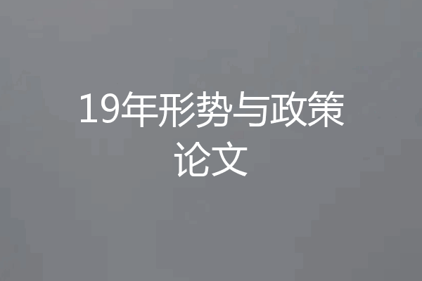 19年形势与政策论文