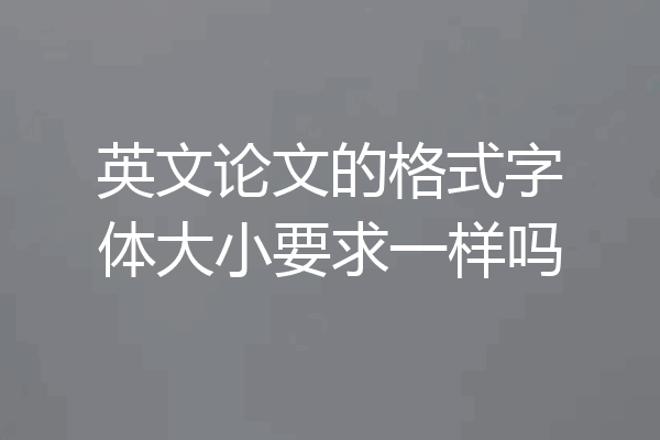 英文论文的格式字体大小要求一样吗