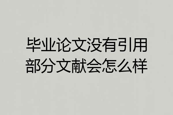 毕业论文没有引用部分文献会怎么样