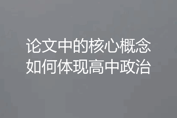 论文中的核心概念如何体现高中政治
