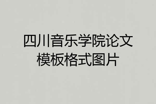 四川音乐学院论文模板格式图片