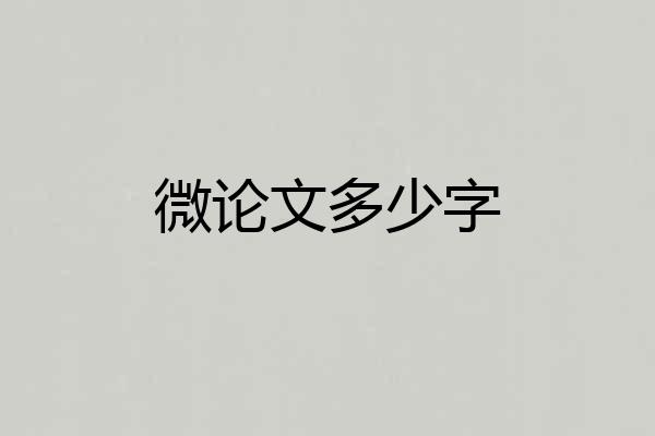 微论文多少字