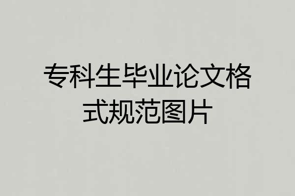 专科生毕业论文格式规范图片