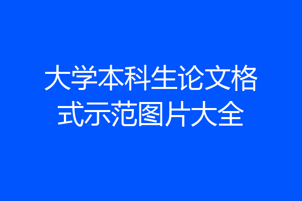 大学本科生论文格式示范图片大全