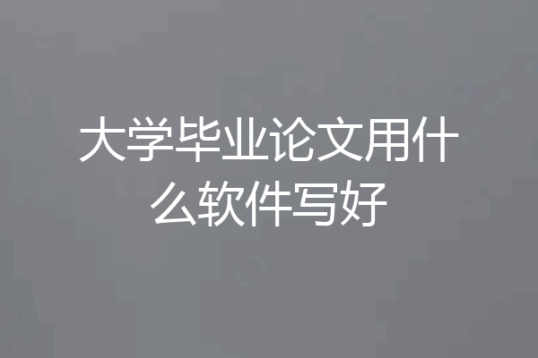 大学毕业论文用什么软件写好