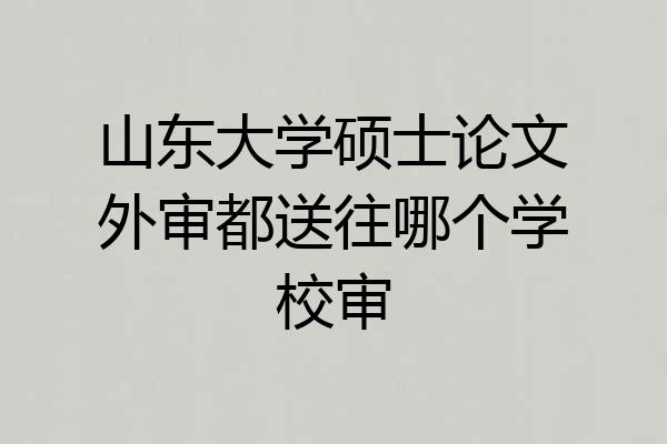 山东大学硕士论文外审都送往哪个学校审