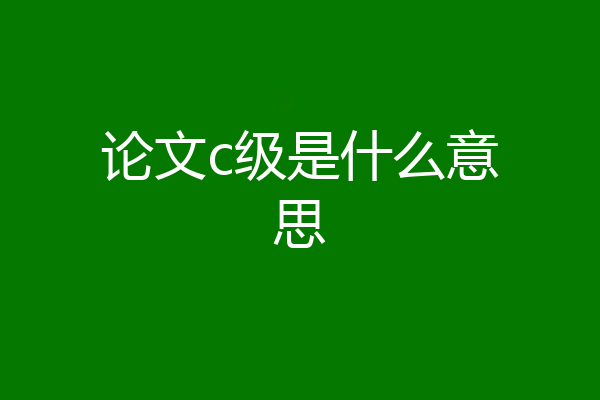 论文c级是什么意思