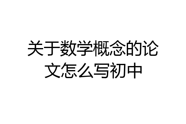 关于数学概念的论文怎么写初中