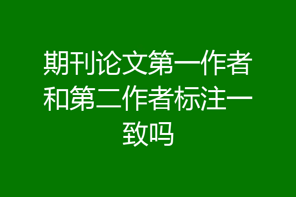 期刊论文第一作者和第二作者标注一致吗