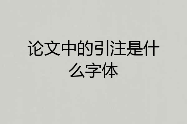 论文中的引注是什么字体