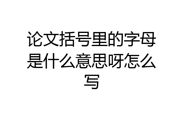 论文括号里的字母是什么意思呀怎么写