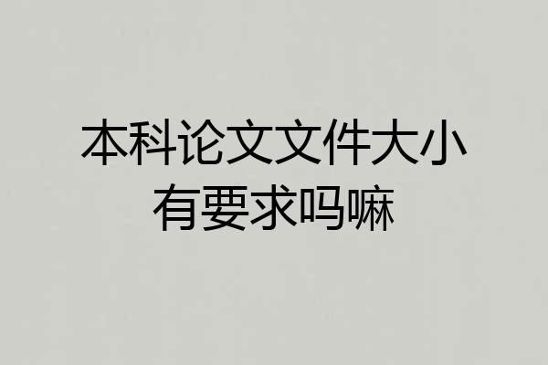 本科论文文件大小有要求吗嘛