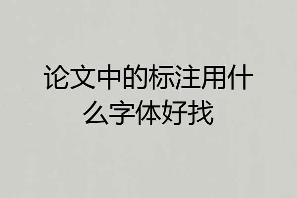 论文中的标注用什么字体好找