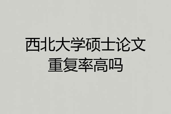 西北大学硕士论文重复率高吗