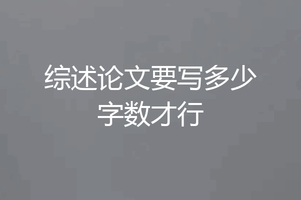 综述论文要写多少字数才行