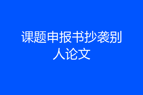 课题申报书抄袭别人论文