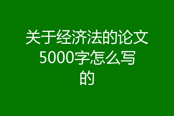 关于经济法的论文5000字怎么写的
