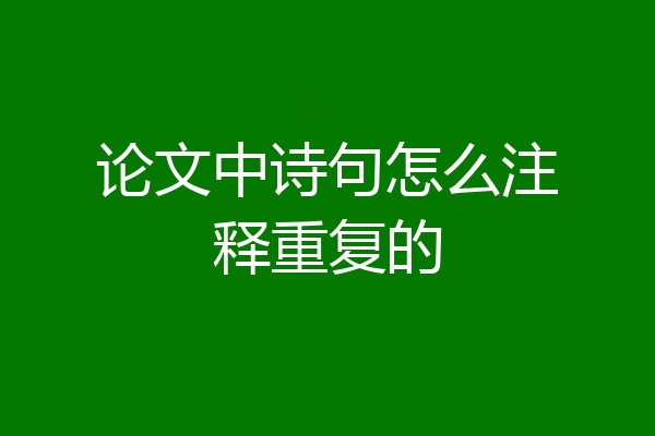 论文中诗句怎么注释重复的