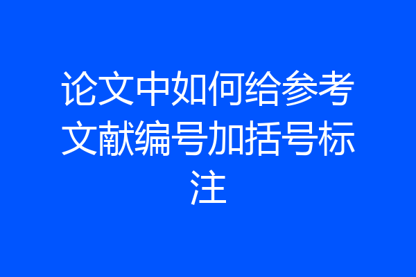 论文中如何给参考文献编号加括号标注