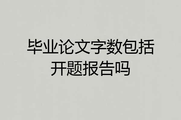 毕业论文字数包括开题报告吗