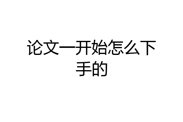论文一开始怎么下手的