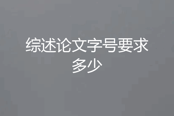 综述论文字号要求多少