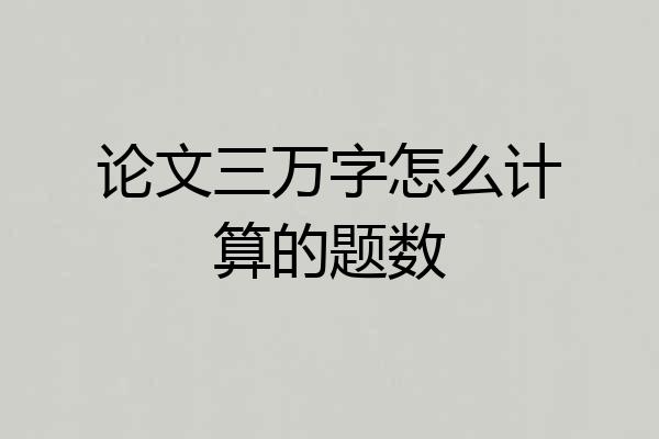 论文三万字怎么计算的题数