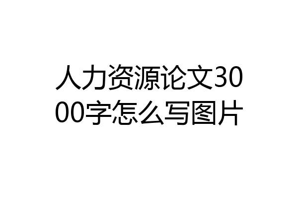 人力资源论文3000字怎么写图片