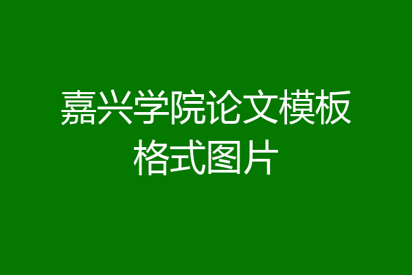 嘉兴学院论文模板格式图片