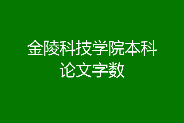 金陵科技学院本科论文字数