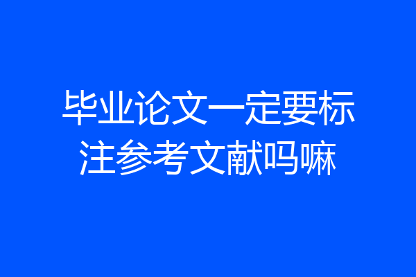 毕业论文一定要标注参考文献吗嘛