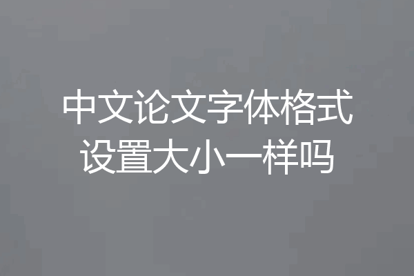中文论文字体格式设置大小一样吗